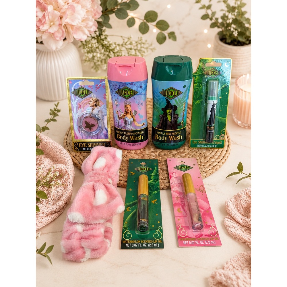 Wicked Beauty Bundle - Body Wash, Lip Gloss Oil, Eye Shimmer 7 PC Makeup Lot